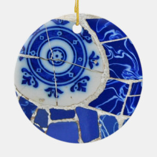 Gaudi Mosaik-Weihnachtsverzierung Keramikornament