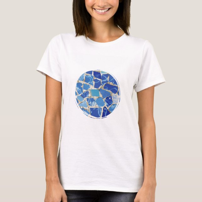 Gaudi Mosaiken mit einer Öl-Touch T-Shirt (Vorderseite)