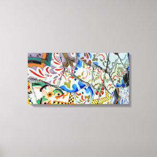Gaudi's Park Guell Mosaic Tiles Leinwanddruck