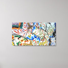 Gaudi's Park Guell Mosaic Tiles Leinwanddruck
