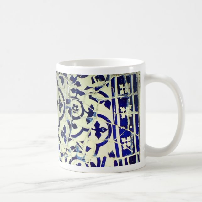 Gaudis Park Guell Mosaik-Fliesen Barcelona Tasse (Rechts)