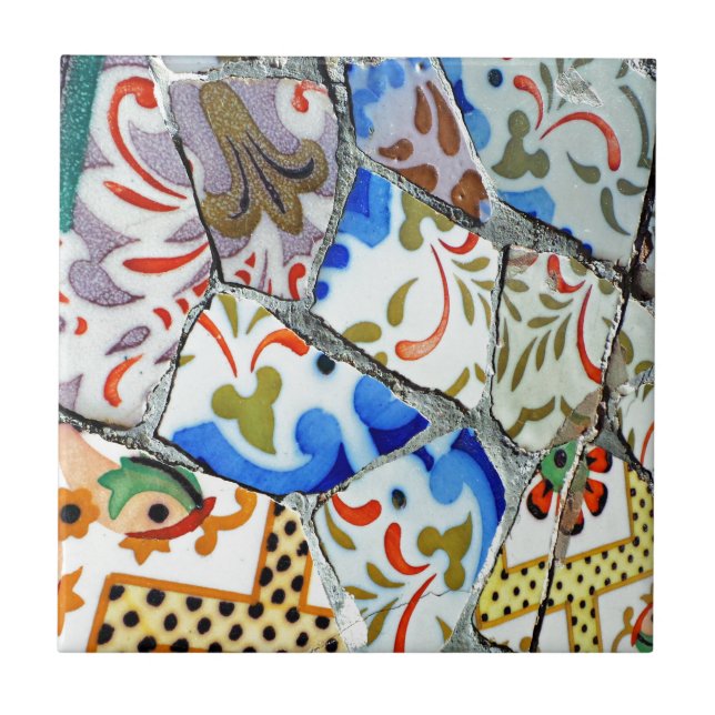 Gaudis Park Guell Mosaik-Fliesen Fliese (Vorderseite)
