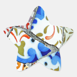 Gaudis Park Guell Mosaik-Fliesen Stern-Aufkleber