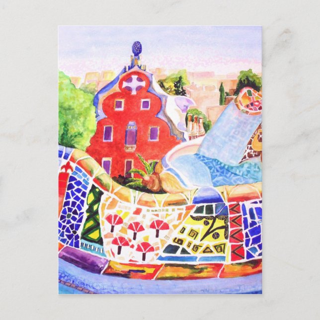 Gaudis Park. Postkarte (Vorderseite)