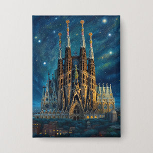 Gaudis Starry Dream   Barcelona Sagrada Familia Button
