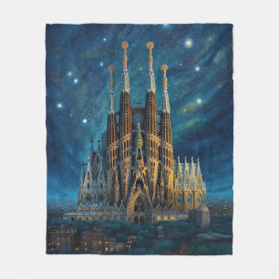 Gaudis Starry Dream Barcelona Sagrada Familia Fleecedecke