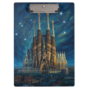 Gaudis Starry Dream   Barcelona Sagrada Familia Klemmbrett