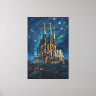 Gaudis Starry Dream | Barcelona Sagrada Familia Leinwanddruck