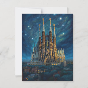 Gaudis Starry Dream   Barcelona Sagrada Familia Postkarte