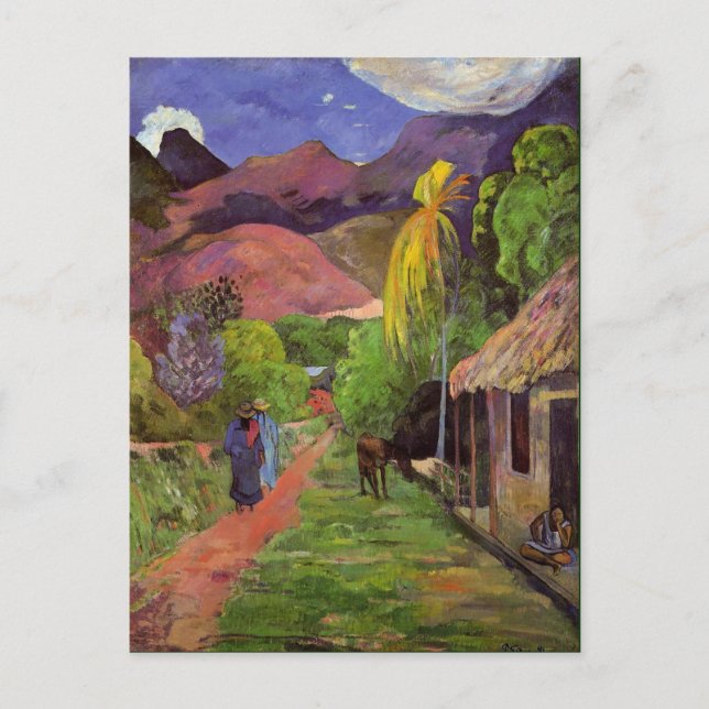 Gaugin - Straße in Tahiti Postkarte (Vorderseite)