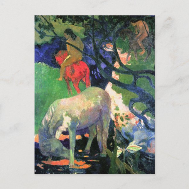 Gauguin Art Postcard: Das weiße Pferd Postkarte (Vorderseite)