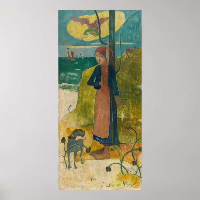 Gauguin - Breton Girl Spinning 1889 Poster (Vorne)