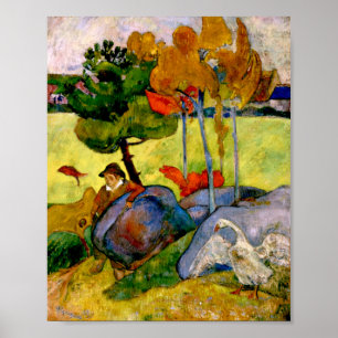 Gauguin - Bretonischer Junge in einer Landschaft Poster