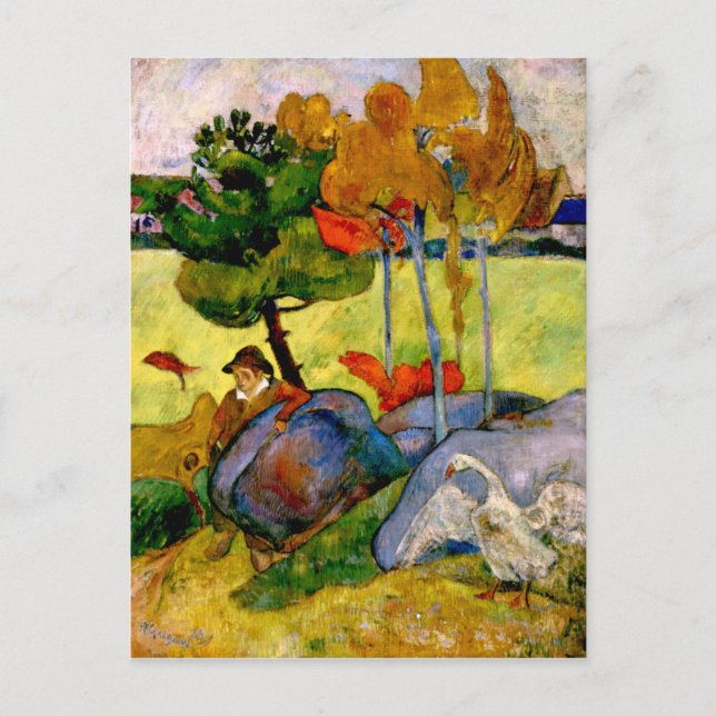 Gauguin - Bretonischer Junge in einer Landschaft Postkarte (Vorderseite)