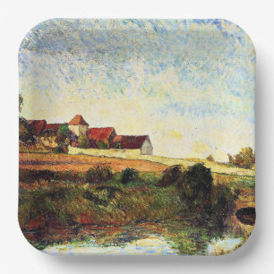Gauguin - Der Bauernhof in Grue, Pappteller