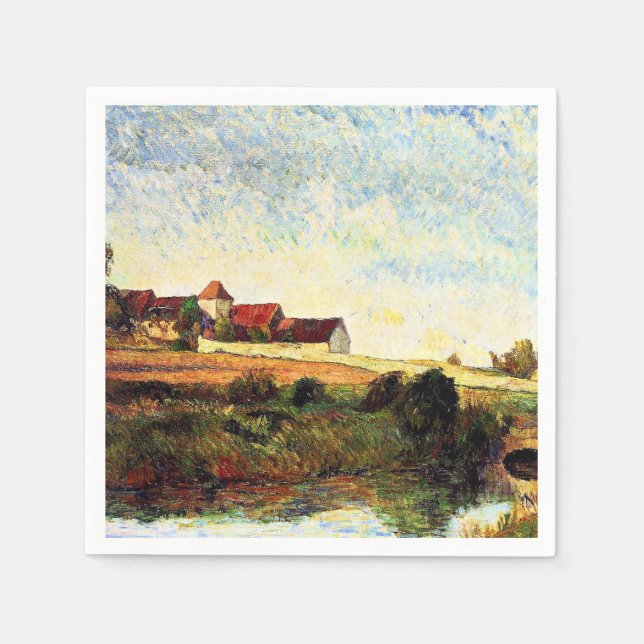 Gauguin - Der landwirtschaftliche Betrieb in Grue, Serviette (Vorderseite)