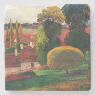 Gauguin Ein Bauernhof in der Bretagne Vintage-Land Steinuntersetzer
