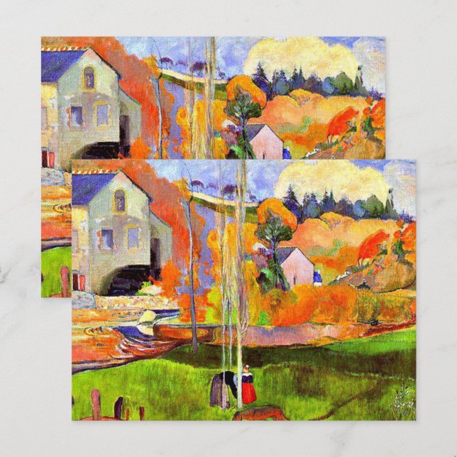 Gauguin - Eine bretonische Landschaft - David's Mi Postkarte (Vorne/Hinten)