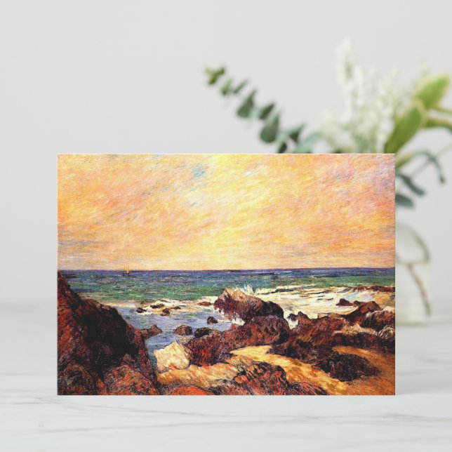 Gauguin - Felsen und Meer, feine Kunst, (Stehend Vorderseite)