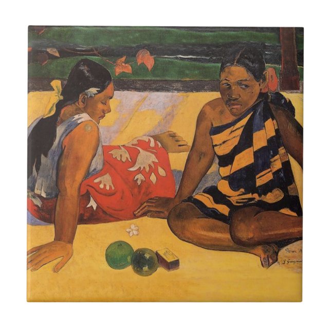 Gauguin Französisch Polynesien Tahiti Frauen Maler Fliese (Vorderseite)
