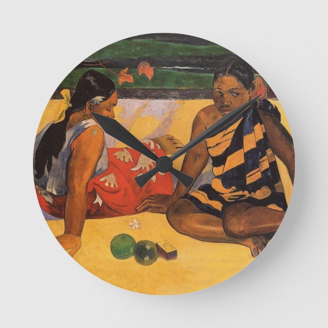 Gauguin Französisch Polynesien Tahiti Women Runde Wanduhr (Vorderseite)