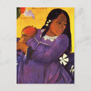 Gauguin Frau mit Mango-Postkarte Postkarte