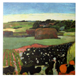 Gauguin - Heuschober in der Bretagne, Fliese