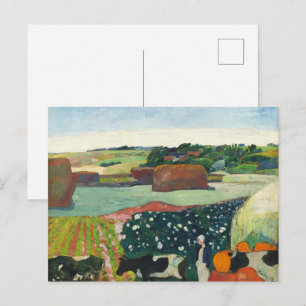 Gauguin Heuschober in der Bretagne Vintage Kunstpl Postkarte