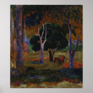Gauguin - Hiva Oa (ein Schwein und ein Pferd) 1903 Poster