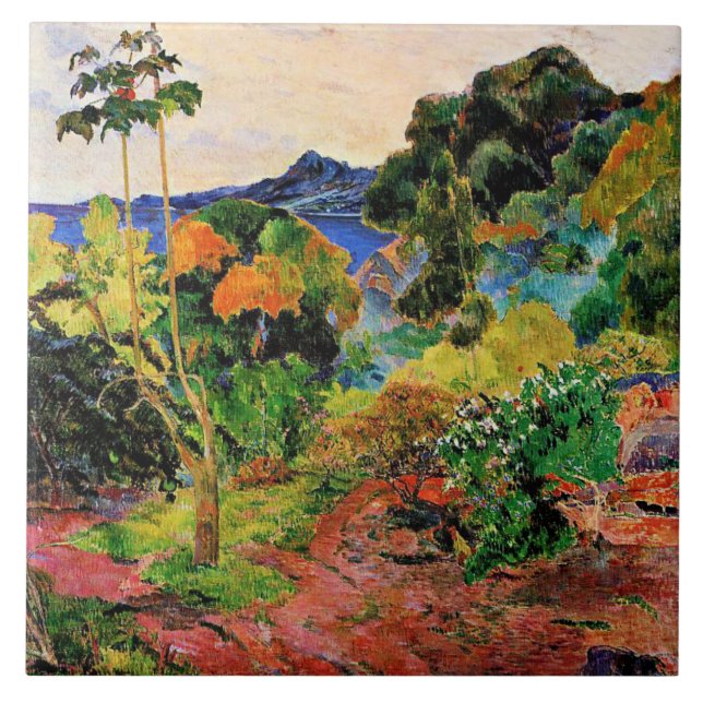 Gauguin - Landschaft auf Martinique Fliese (Vorderseite)