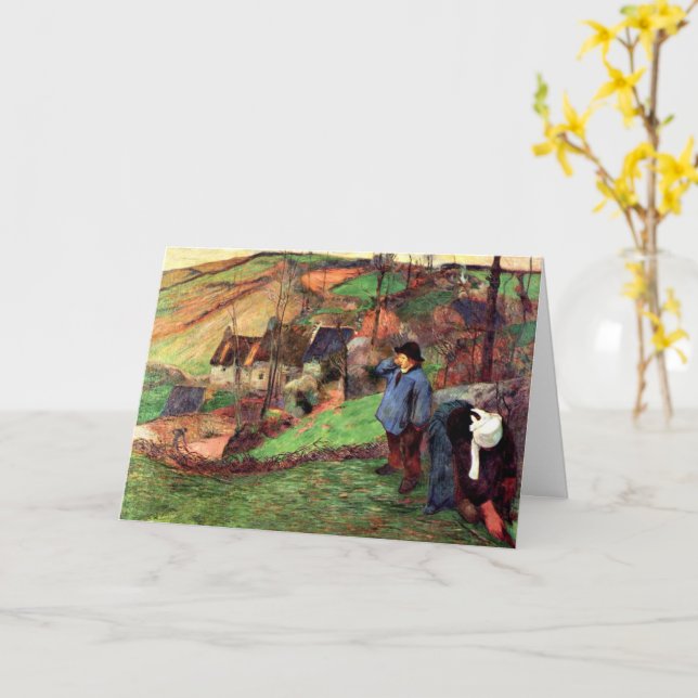 Gauguin - Landschaft der Bretagne Karte (Gelbe Blume)