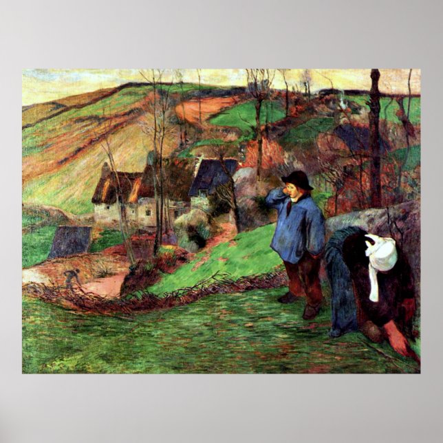 Gauguin - Landschaft der Bretagne Poster (Vorne)