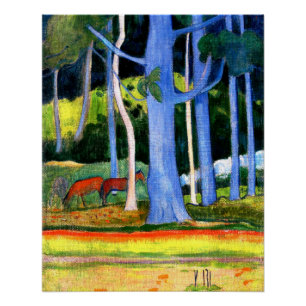 Gauguin - Landschaft mit Baumstämmen Poster