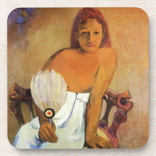 Gauguin Mädchen mit ein Fan-Untersetzer Untersetzer