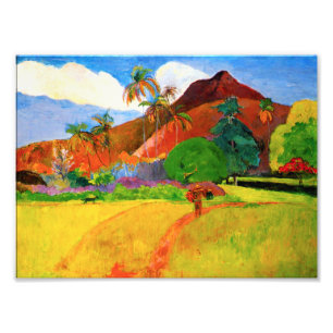 Gauguin Mountains in Tahiti Foto Print