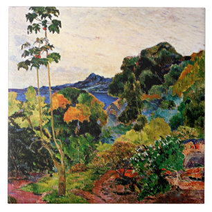 Gauguin - Poster für tropische Vegetation Fliese