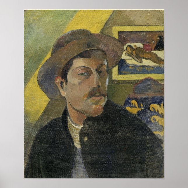 Gauguin - Selbstportrait mit Hut 1893 Poster (Vorne)