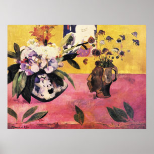 Gauguin Stillleben Kopfvase Japanischer Holzschnit Poster