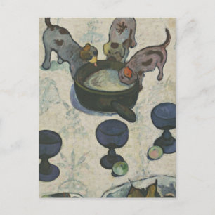 Gauguin Stillleben mit drei Welpen Postkarte