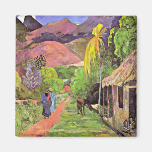 Gauguin - Straße in Tahiti Magnet