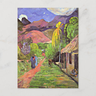 Gauguin - Straße in Tahiti Postkarte