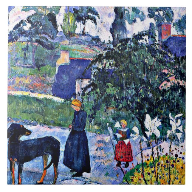Gauguin - Unter den Lilien Fliese (Vorderseite)