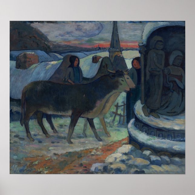 Gauguin - Weihnachtsabend (Der Segen des Ochsen Poster (Vorne)