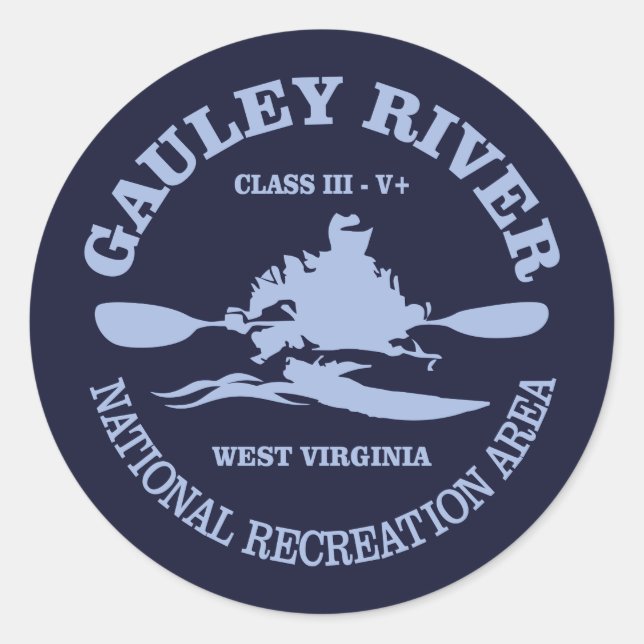 Gauley River Runder Aufkleber (Vorderseite)