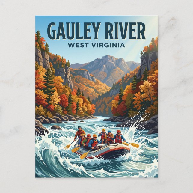 Gauley River West Virginia Postkarte (Vorderseite)