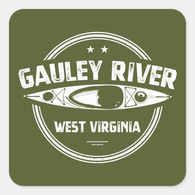 Gauley River, West Virginia Quadratischer Aufkleber (Vorderseite)