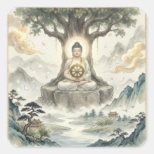 Gautam Buddh Meditation Art Aufkleber - Friedliche
