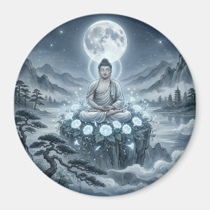 Gautam-Buddh-Meditations-Kunstmagnet - Friedvolle Magnet