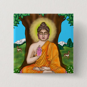 Gautam Buddha Knopf Button