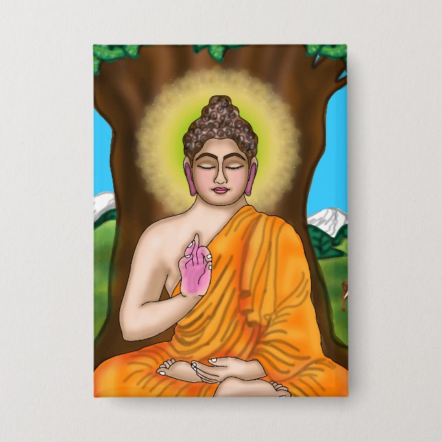 Gautam-Buddha-Knopf Button (Vorderseite)